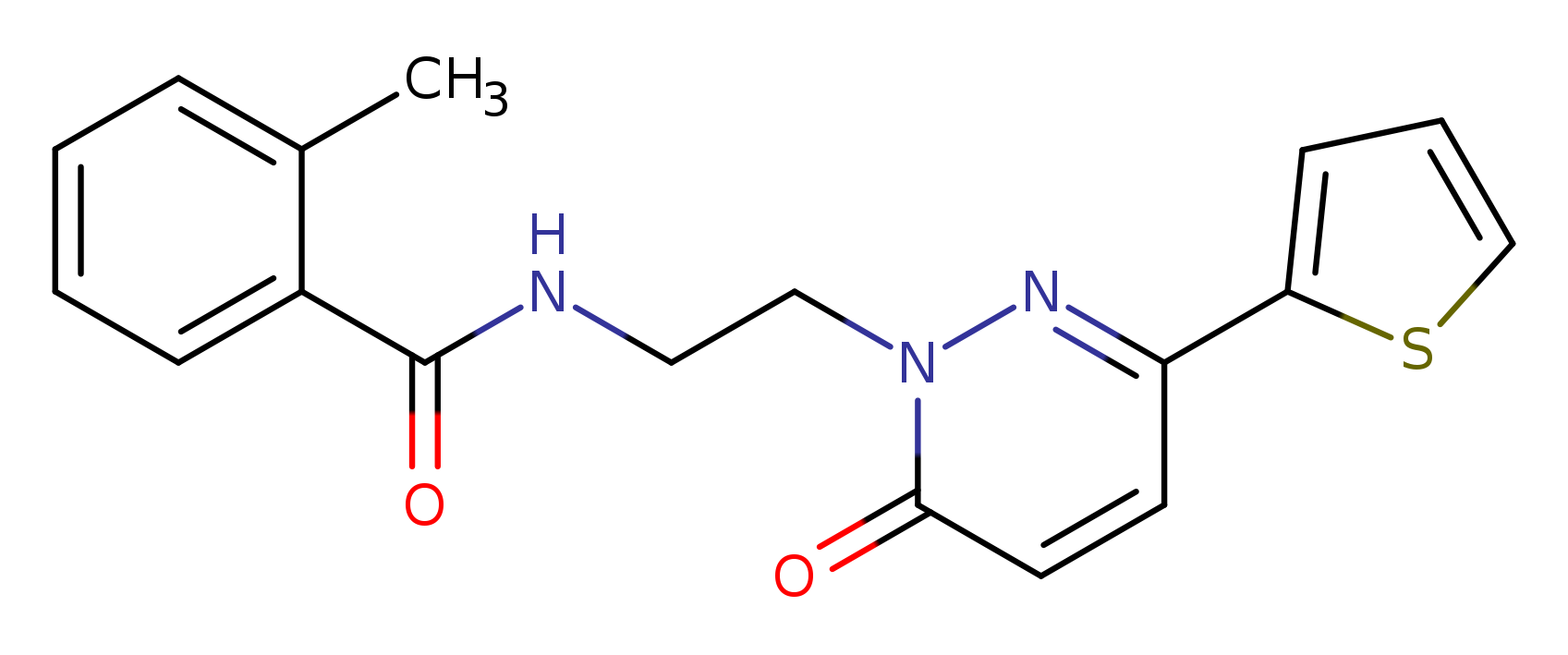 2-methyl-N-{2-[6-oxo-3-(thiophen-2-yl)-1,6-dihydropyridazin-1-yl]ethyl}benzamide