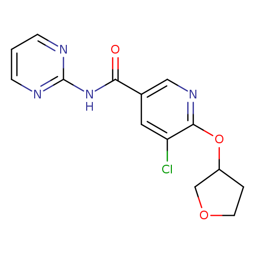 5-chloro-6-(oxolan-3-yloxy)-N-(pyrimidin-2-yl)pyridine-3-carboxamide