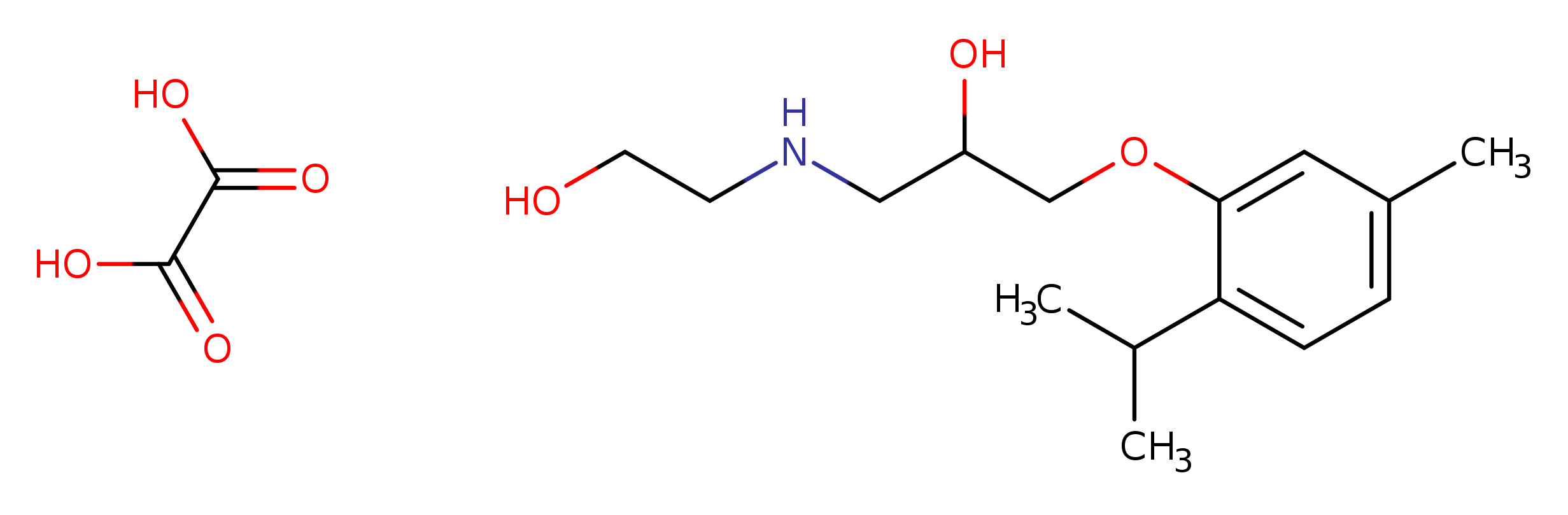 1-[(2-hydroxyethyl)amino]-3-[5-methyl-2-(propan-2-yl)phenoxy]propan-2-ol; oxalic acid