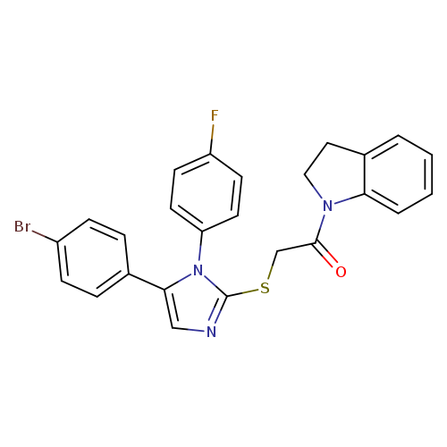 2-{[5-(4-bromophenyl)-1-(4-fluorophenyl)-1H-imidazol-2-yl]sulfanyl}-1-(2,3-dihydro-1H-indol-1-yl)ethan-1-one
