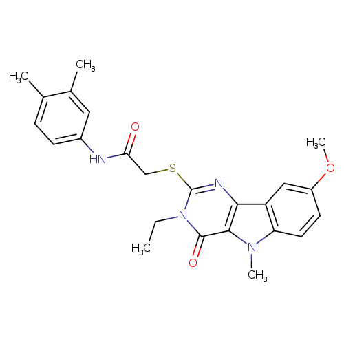 N-(3,4-dimethylphenyl)-2-({3-ethyl-8-methoxy-5-methyl-4-oxo-3H,4H,5H-pyrimido[5,4-b]indol-2-yl}sulfanyl)acetamide