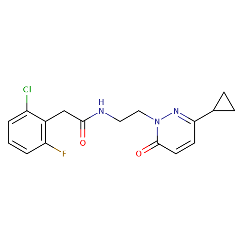 2-(2-chloro-6-fluorophenyl)-N-[2-(3-cyclopropyl-6-oxo-1,6-dihydropyridazin-1-yl)ethyl]acetamide