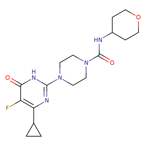 4-(4-cyclopropyl-5-fluoro-6-oxo-1,6-dihydropyrimidin-2-yl)-N-(oxan-4-yl)piperazine-1-carboxamide