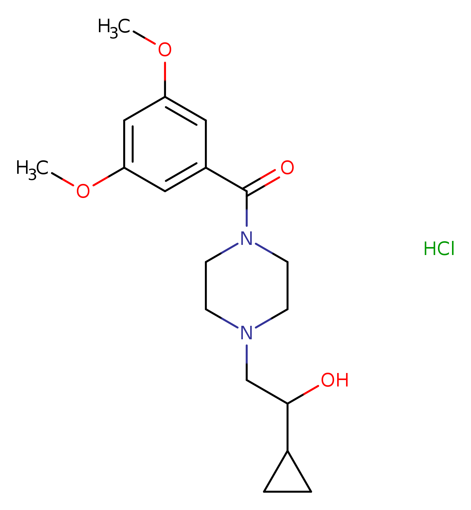 1-cyclopropyl-2-[4-(3,5-dimethoxybenzoyl)piperazin-1-yl]ethan-1-ol hydrochloride