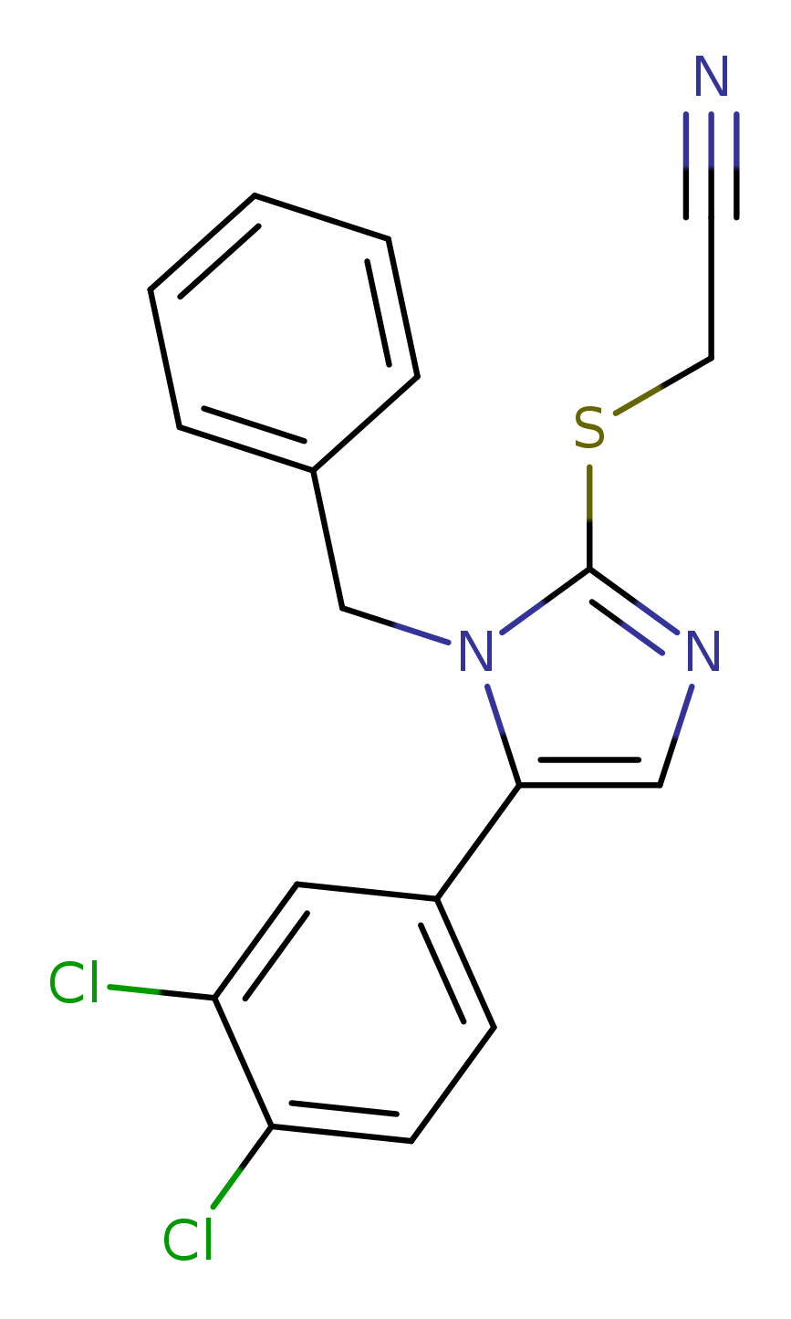 2-{[1-benzyl-5-(3,4-dichlorophenyl)-1H-imidazol-2-yl]sulfanyl}acetonitrile