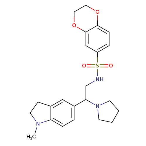 N-[2-(1-methyl-2,3-dihydro-1H-indol-5-yl)-2-(pyrrolidin-1-yl)ethyl]-2,3-dihydro-1,4-benzodioxine-6-sulfonamide