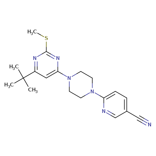 6-{4-[6-tert-butyl-2-(methylsulfanyl)pyrimidin-4-yl]piperazin-1-yl}pyridine-3-carbonitrile