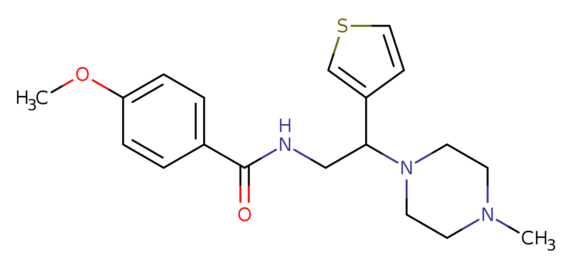 4-methoxy-N-[2-(4-methylpiperazin-1-yl)-2-(thiophen-3-yl)ethyl]benzamide