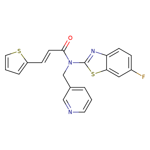 (2E)-N-(6-fluoro-1,3-benzothiazol-2-yl)-N-[(pyridin-3-yl)methyl]-3-(thiophen-2-yl)prop-2-enamide