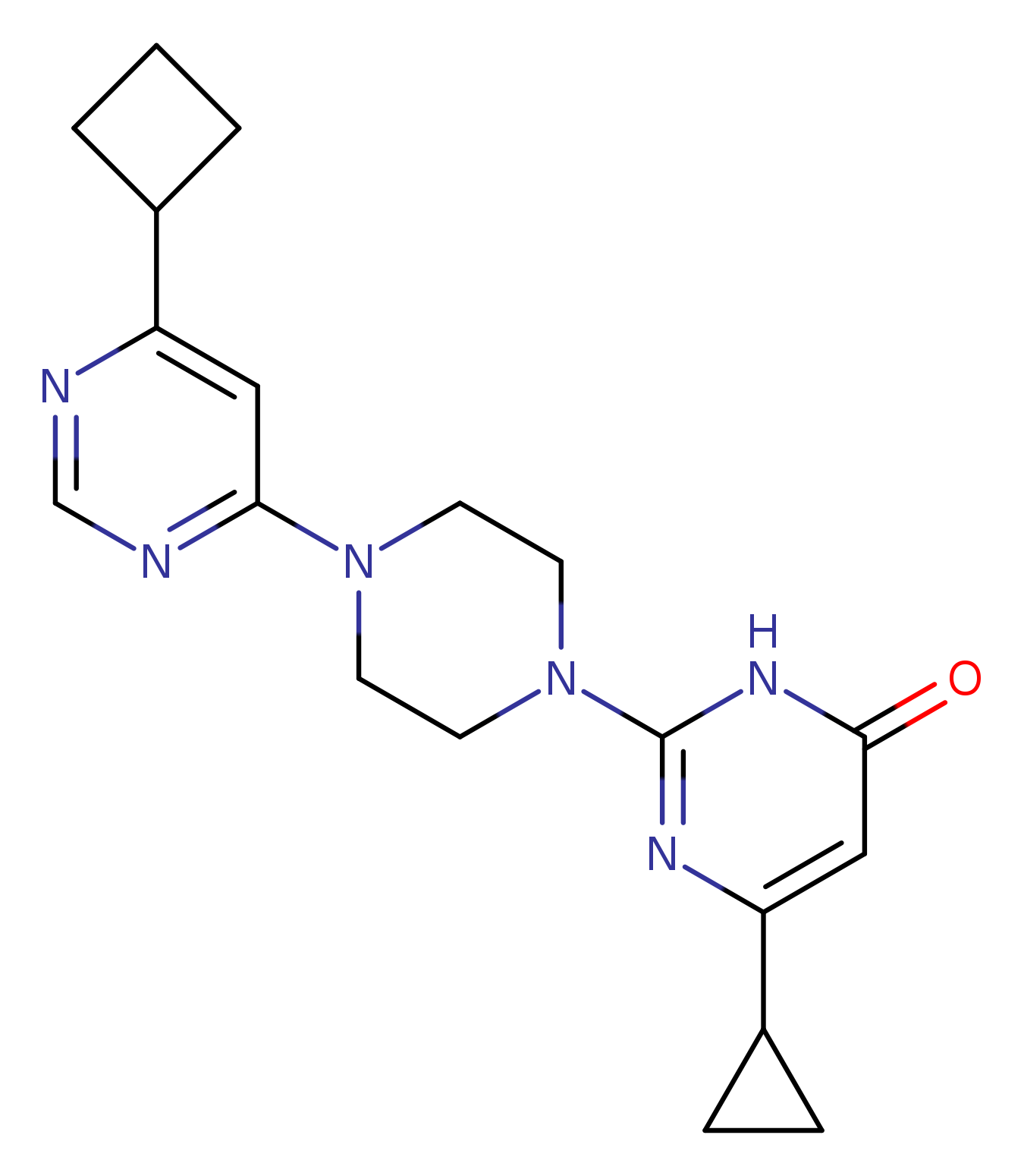 2-[4-(6-cyclobutylpyrimidin-4-yl)piperazin-1-yl]-6-cyclopropyl-3,4-dihydropyrimidin-4-one