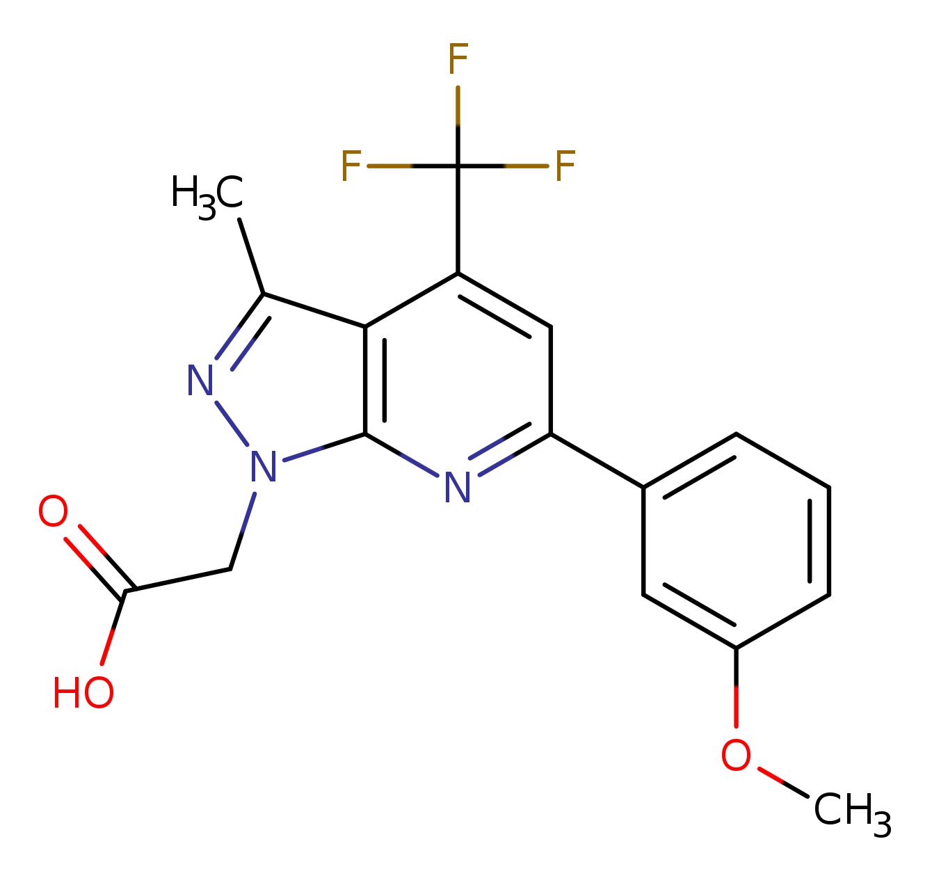 2-(6-(3-Methoxyphenyl)-3-methyl-4-(trifluoromethyl)-1H-pyrazolo[3,4-b]pyridin-1-yl)acetic acid