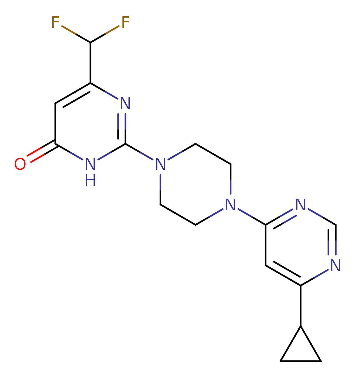 2-[4-(6-cyclopropylpyrimidin-4-yl)piperazin-1-yl]-6-(difluoromethyl)-3,4-dihydropyrimidin-4-one