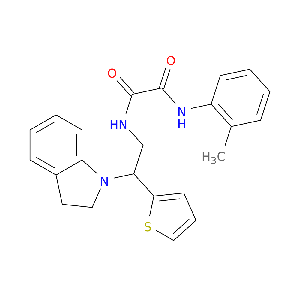 N-[2-(2,3-dihydro-1H-indol-1-yl)-2-(thiophen-2-yl)ethyl]-N'-(2-methylphenyl)ethanediamide