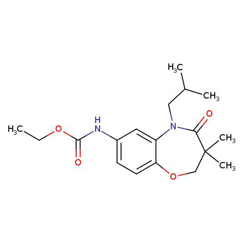 ethyl N-[3,3-dimethyl-5-(2-methylpropyl)-4-oxo-2,3,4,5-tetrahydro-1,5-benzoxazepin-7-yl]carbamate