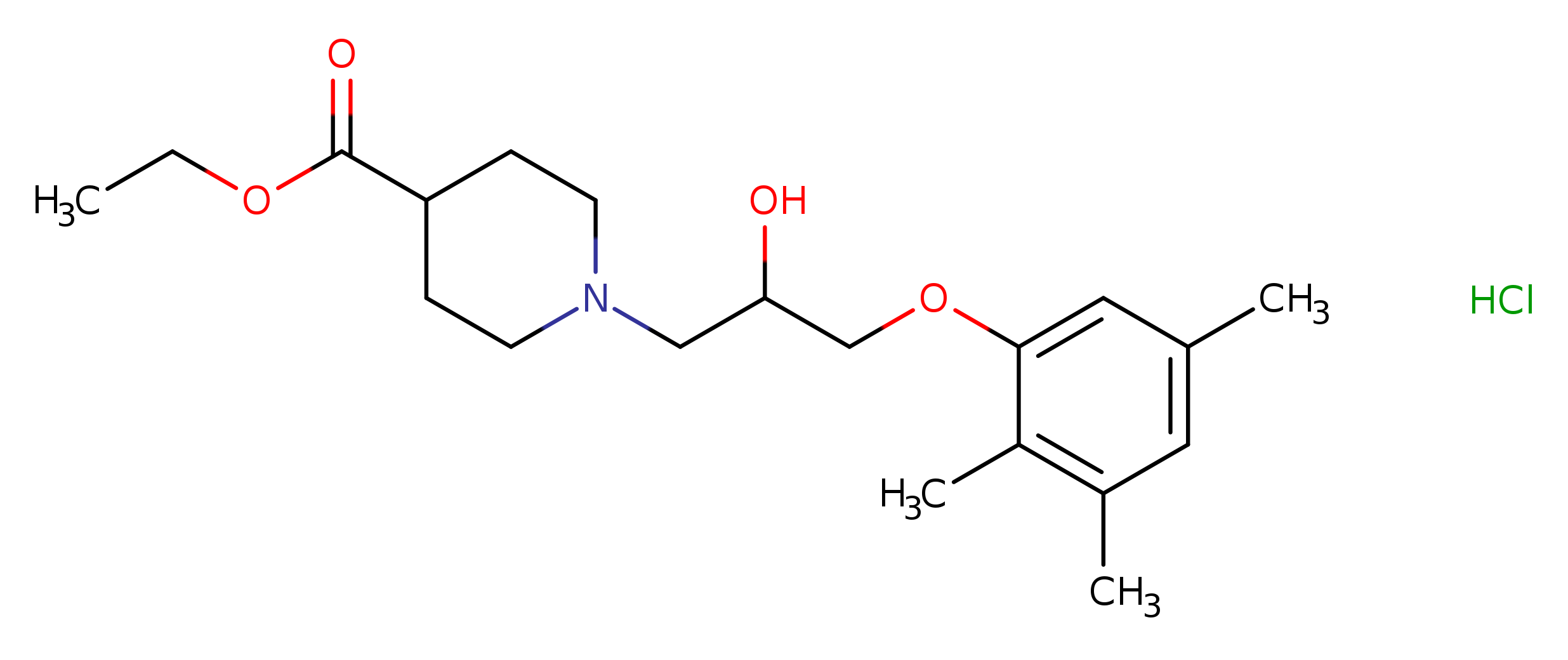 ethyl 1-[2-hydroxy-3-(2,3,5-trimethylphenoxy)propyl]piperidine-4-carboxylate hydrochloride