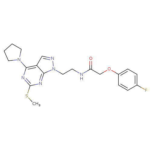 2-(4-fluorophenoxy)-N-{2-[6-(methylsulfanyl)-4-(pyrrolidin-1-yl)-1H-pyrazolo[3,4-d]pyrimidin-1-yl]ethyl}acetamide