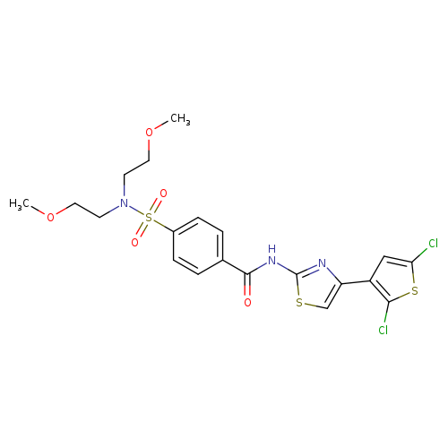 4-[bis(2-methoxyethyl)sulfamoyl]-N-[4-(2,5-dichlorothiophen-3-yl)-1,3-thiazol-2-yl]benzamide