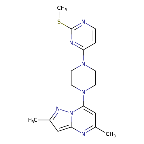 4-(4-{2,5-dimethylpyrazolo[1,5-a]pyrimidin-7-yl}piperazin-1-yl)-2-(methylsulfanyl)pyrimidine