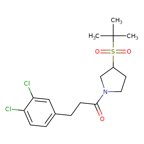 3-(3,4-dichlorophenyl)-1-[3-(2-methylpropane-2-sulfonyl)pyrrolidin-1-yl]propan-1-one