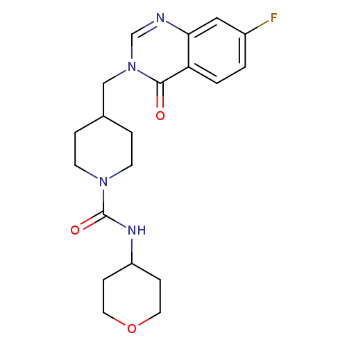 4-[(7-fluoro-4-oxo-3,4-dihydroquinazolin-3-yl)methyl]-N-(oxan-4-yl)piperidine-1-carboxamide
