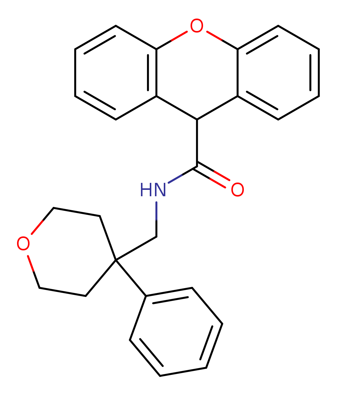 N-[(4-phenyloxan-4-yl)methyl]-9H-xanthene-9-carboxamide