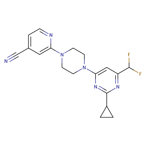 2-{4-[2-cyclopropyl-6-(difluoromethyl)pyrimidin-4-yl]piperazin-1-yl}pyridine-4-carbonitrile