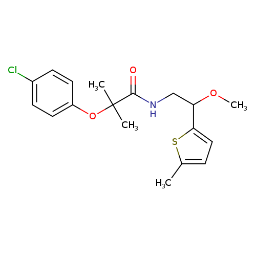 2-(4-chlorophenoxy)-N-[2-methoxy-2-(5-methylthiophen-2-yl)ethyl]-2-methylpropanamide
