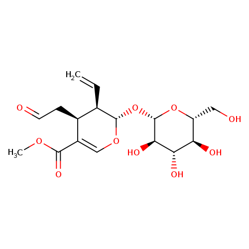Methyl (2S,3R,4S)-4-(2-oxoethyl)-2-(((2S,3R,4S,5S,6R)-3,4,5-trihydroxy-6-(hydroxymethyl)tetrahydro-2H-pyran-2-yl)oxy)-3-vinyl-3,4-dihydro-2H-pyran-5-carboxylate