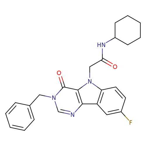 2-{3-benzyl-8-fluoro-4-oxo-3H,4H,5H-pyrimido[5,4-b]indol-5-yl}-N-cyclohexylacetamide