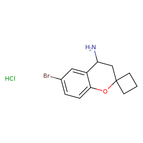 6-bromo-3,4-dihydrospiro[1-benzopyran-2,1'-cyclobutane]-4-amine hydrochloride