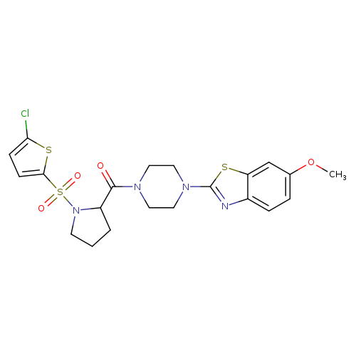 2-(4-{1-[(5-chlorothiophen-2-yl)sulfonyl]pyrrolidine-2-carbonyl}piperazin-1-yl)-6-methoxy-1,3-benzothiazole