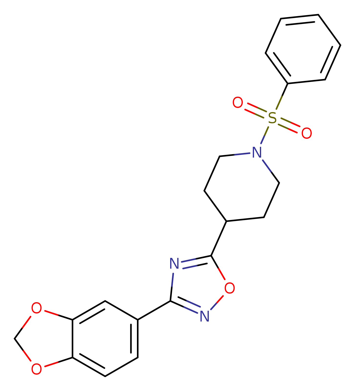 1-(benzenesulfonyl)-4-[3-(2H-1,3-benzodioxol-5-yl)-1,2,4-oxadiazol-5-yl]piperidine