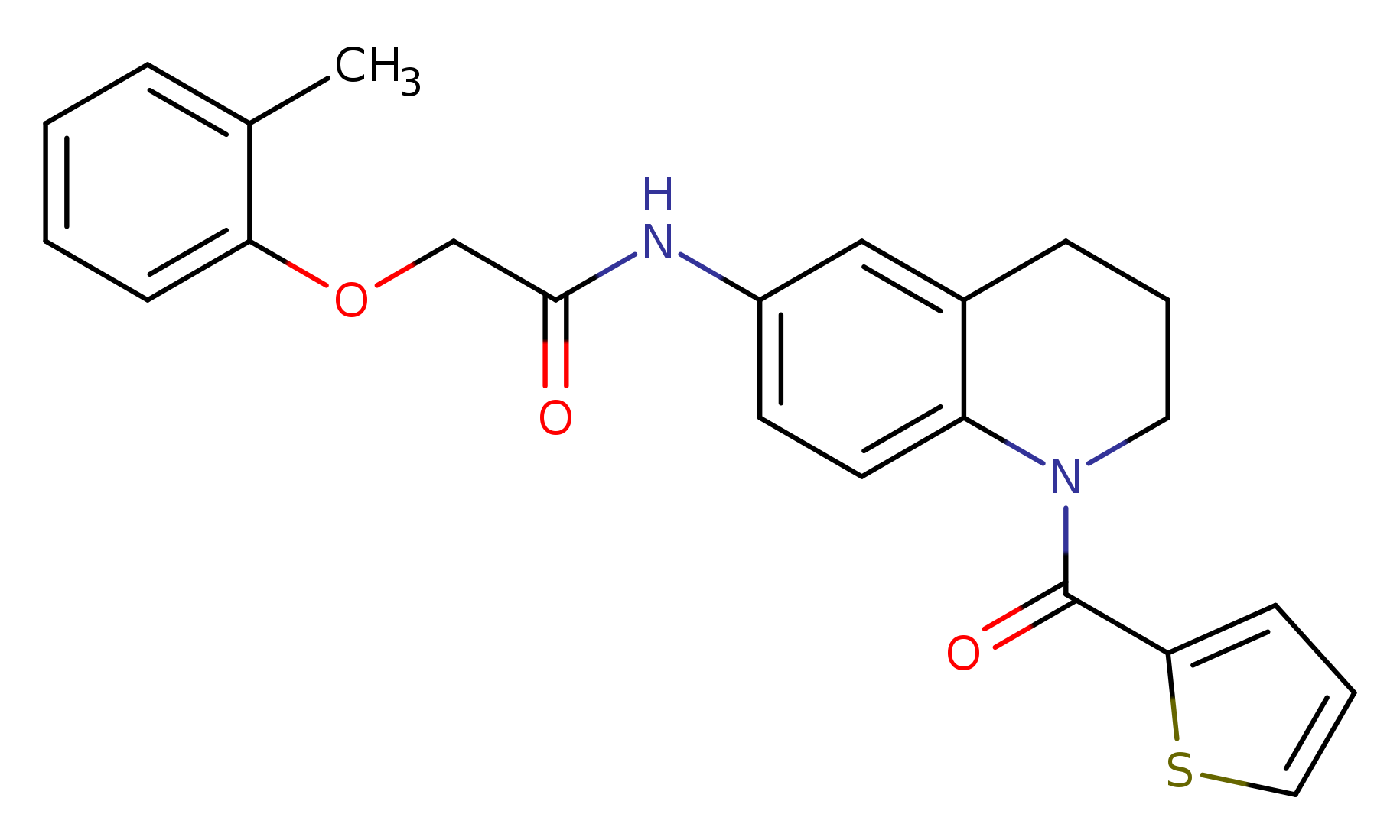 2-(2-methylphenoxy)-N-[1-(thiophene-2-carbonyl)-1,2,3,4-tetrahydroquinolin-6-yl]acetamide