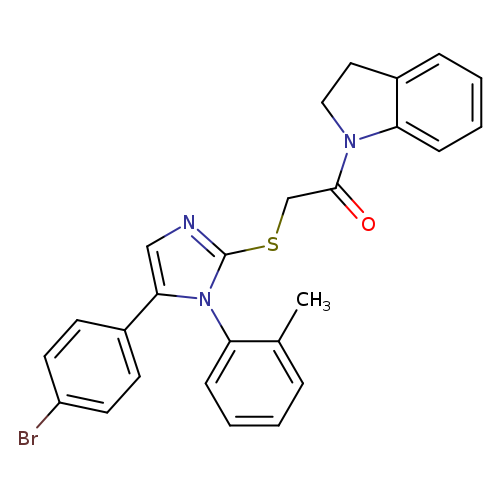 2-{[5-(4-bromophenyl)-1-(2-methylphenyl)-1H-imidazol-2-yl]sulfanyl}-1-(2,3-dihydro-1H-indol-1-yl)ethan-1-one