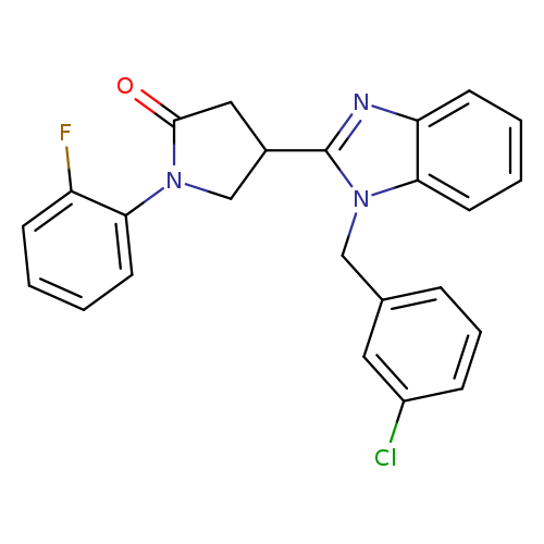 4-{1-[(3-chlorophenyl)methyl]-1H-1,3-benzodiazol-2-yl}-1-(2-fluorophenyl)pyrrolidin-2-one