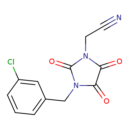2-{3-[(3-chlorophenyl)methyl]-2,4,5-trioxoimidazolidin-1-yl}acetonitrile