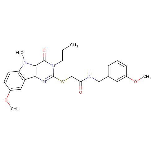 2-({8-methoxy-5-methyl-4-oxo-3-propyl-3H,4H,5H-pyrimido[5,4-b]indol-2-yl}sulfanyl)-N-[(3-methoxyphenyl)methyl]acetamide