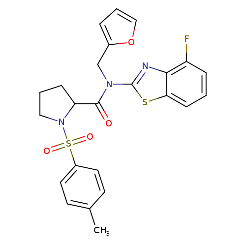 N-(4-fluoro-1,3-benzothiazol-2-yl)-N-[(furan-2-yl)methyl]-1-(4-methylbenzenesulfonyl)pyrrolidine-2-carboxamide