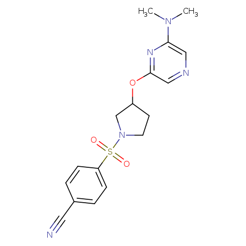 4-[(3-{[6-(dimethylamino)pyrazin-2-yl]oxy}pyrrolidin-1-yl)sulfonyl]benzonitrile