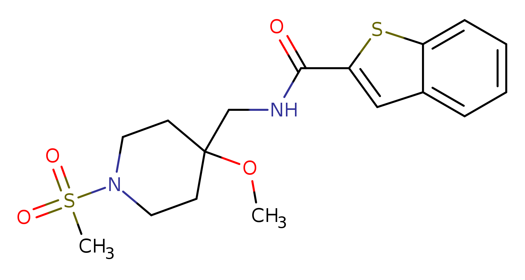 N-[(1-methanesulfonyl-4-methoxypiperidin-4-yl)methyl]-1-benzothiophene-2-carboxamide