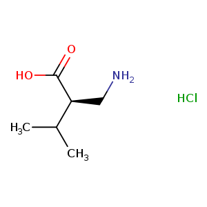 Butanoic acid, 2-(aminomethyl)-3-methyl-, hydrochloride (1:1), (2R)-