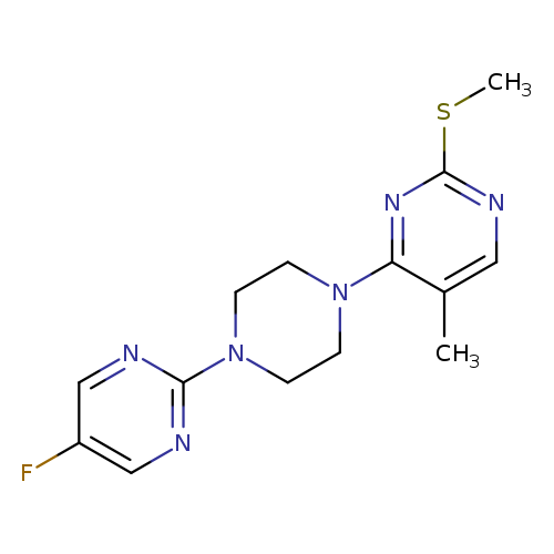 4-[4-(5-fluoropyrimidin-2-yl)piperazin-1-yl]-5-methyl-2-(methylsulfanyl)pyrimidine