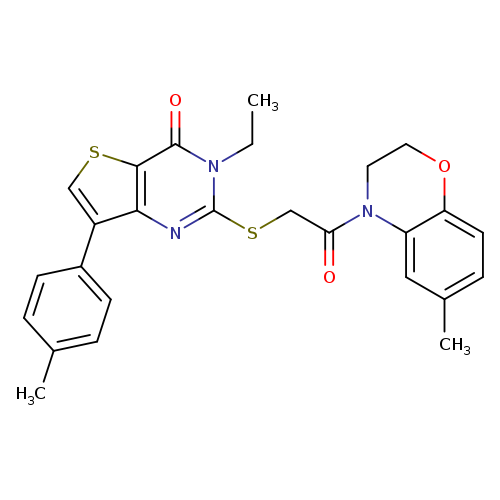 3-ethyl-2-{[2-(6-methyl-3,4-dihydro-2H-1,4-benzoxazin-4-yl)-2-oxoethyl]sulfanyl}-7-(4-methylphenyl)-3H,4H-thieno[3,2-d]pyrimidin-4-one