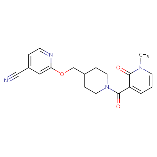 2-{[1-(1-methyl-2-oxo-1,2-dihydropyridine-3-carbonyl)piperidin-4-yl]methoxy}pyridine-4-carbonitrile