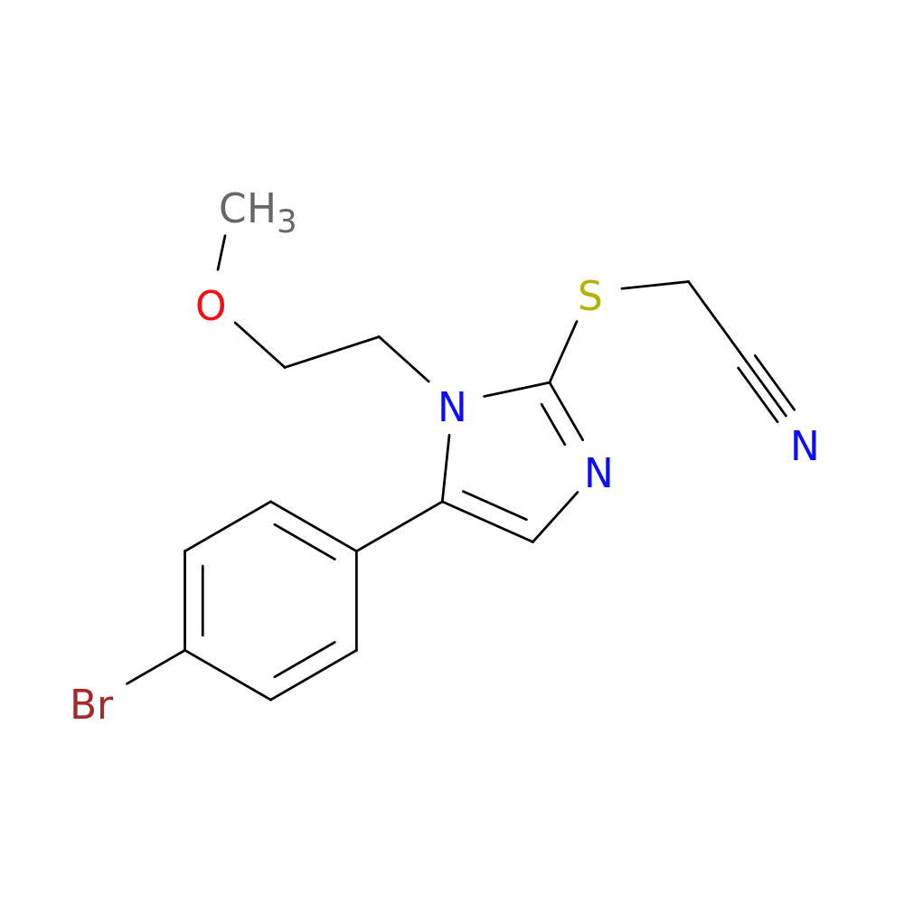 2-{[5-(4-bromophenyl)-1-(2-methoxyethyl)-1H-imidazol-2-yl]sulfanyl}acetonitrile