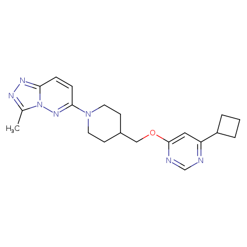 4-cyclobutyl-6-[(1-{3-methyl-[1,2,4]triazolo[4,3-b]pyridazin-6-yl}piperidin-4-yl)methoxy]pyrimidine