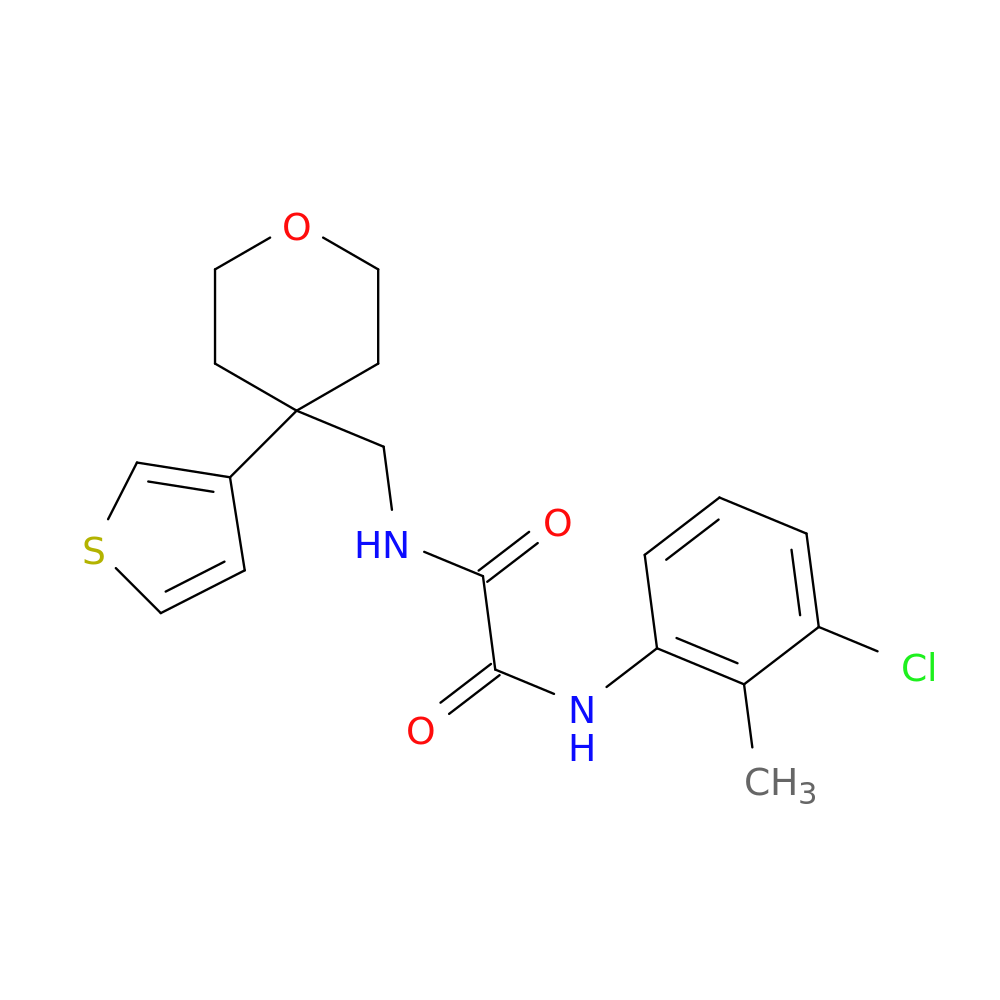 N-(3-chloro-2-methylphenyl)-N'-{[4-(thiophen-3-yl)oxan-4-yl]methyl}ethanediamide