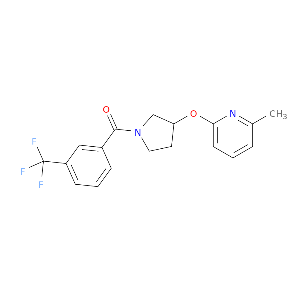 2-methyl-6-({1-[3-(trifluoromethyl)benzoyl]pyrrolidin-3-yl}oxy)pyridine