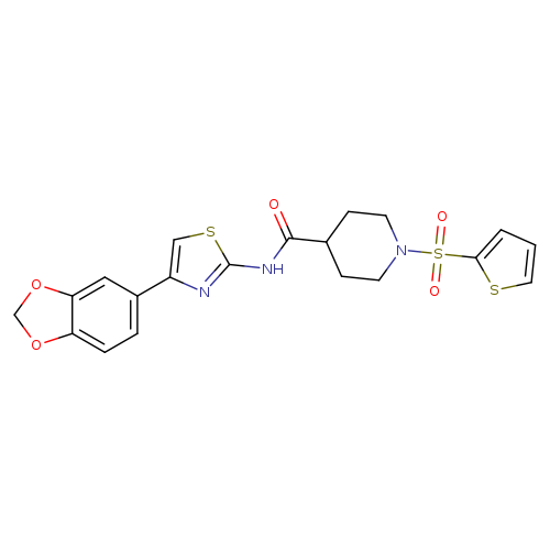 N-[4-(2H-1,3-benzodioxol-5-yl)-1,3-thiazol-2-yl]-1-(thiophene-2-sulfonyl)piperidine-4-carboxamide