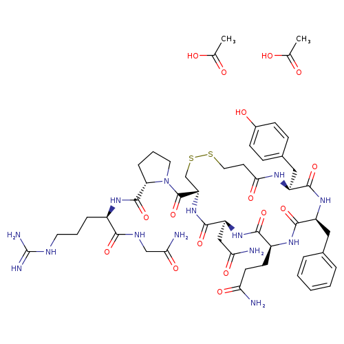 Glycinamide, N-(3-mercapto-1-oxopropyl)-L-tyrosyl-L-phenylalanyl-L-glutaminyl-L-asparaginyl-L-cysteinyl-L-prolyl-D-arginyl-, cyclic (1→5)-disulfide, acetate (1:2)